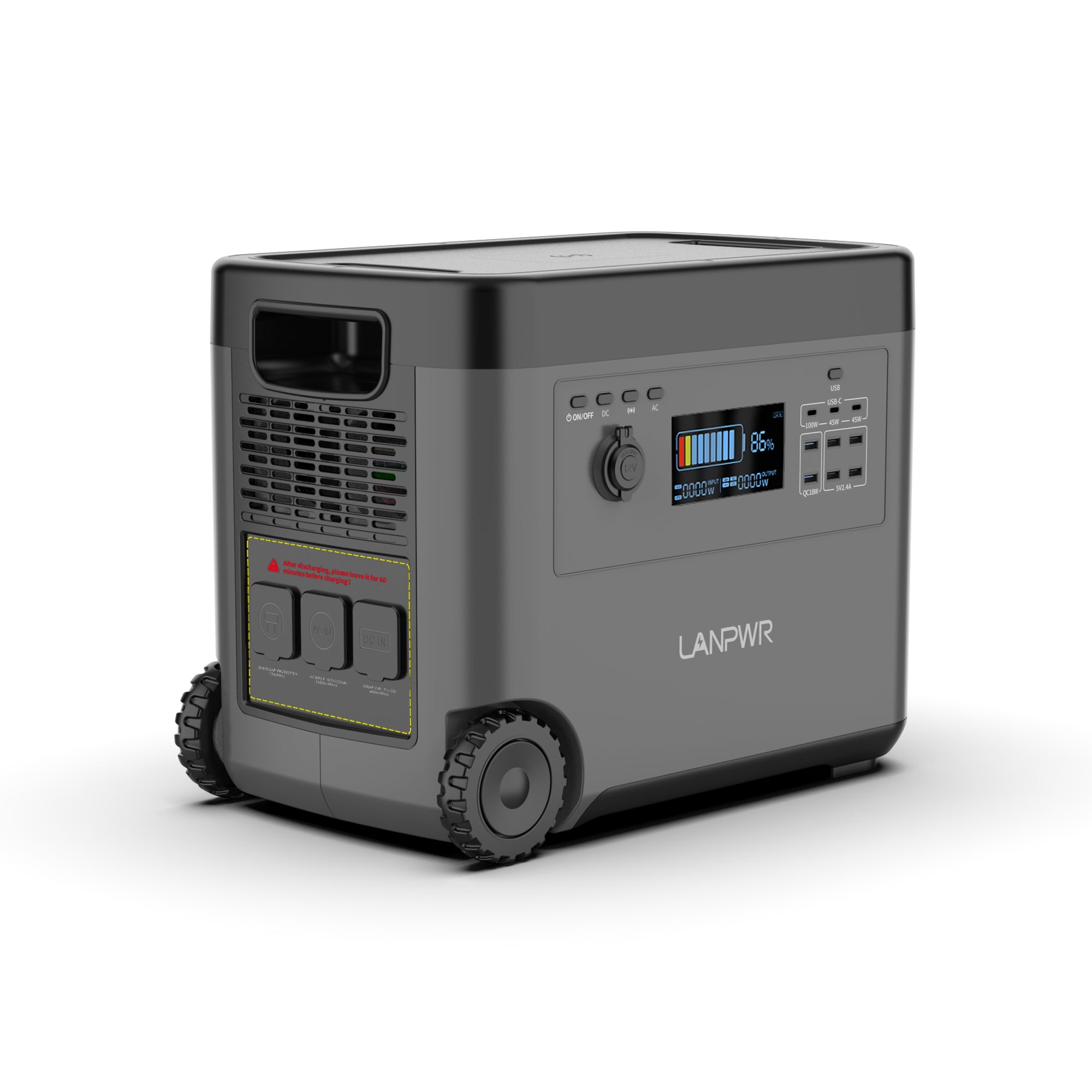 LANPWR D5-2500 Portable Power Station Solar Generator 2160Wh 2500W Perfect for Outdoor camping, RV trip, Outdoor party, Home use