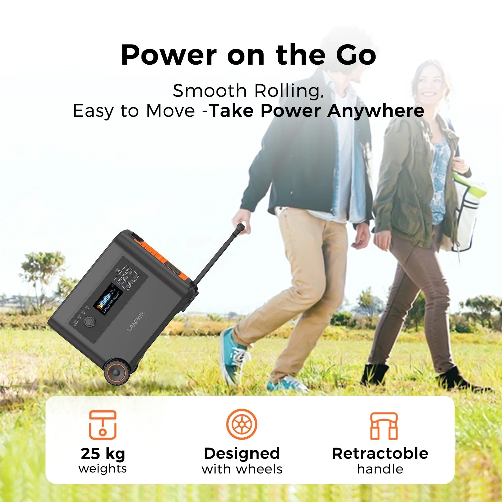 LANPWR D5-2500 Portable Power Station Solar Generator 2160Wh 2500W Perfect for Outdoor camping, RV trip, Outdoor party, Home use