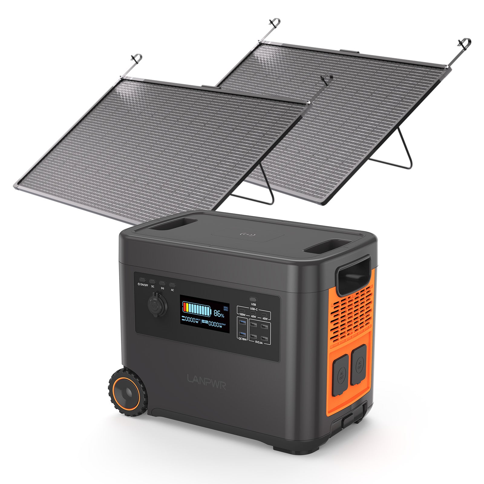LANPWR D5-2500 Portable Power Station Solar Generator 2160Wh 2500W Perfect for Outdoor camping, RV trip, Outdoor party, Home use