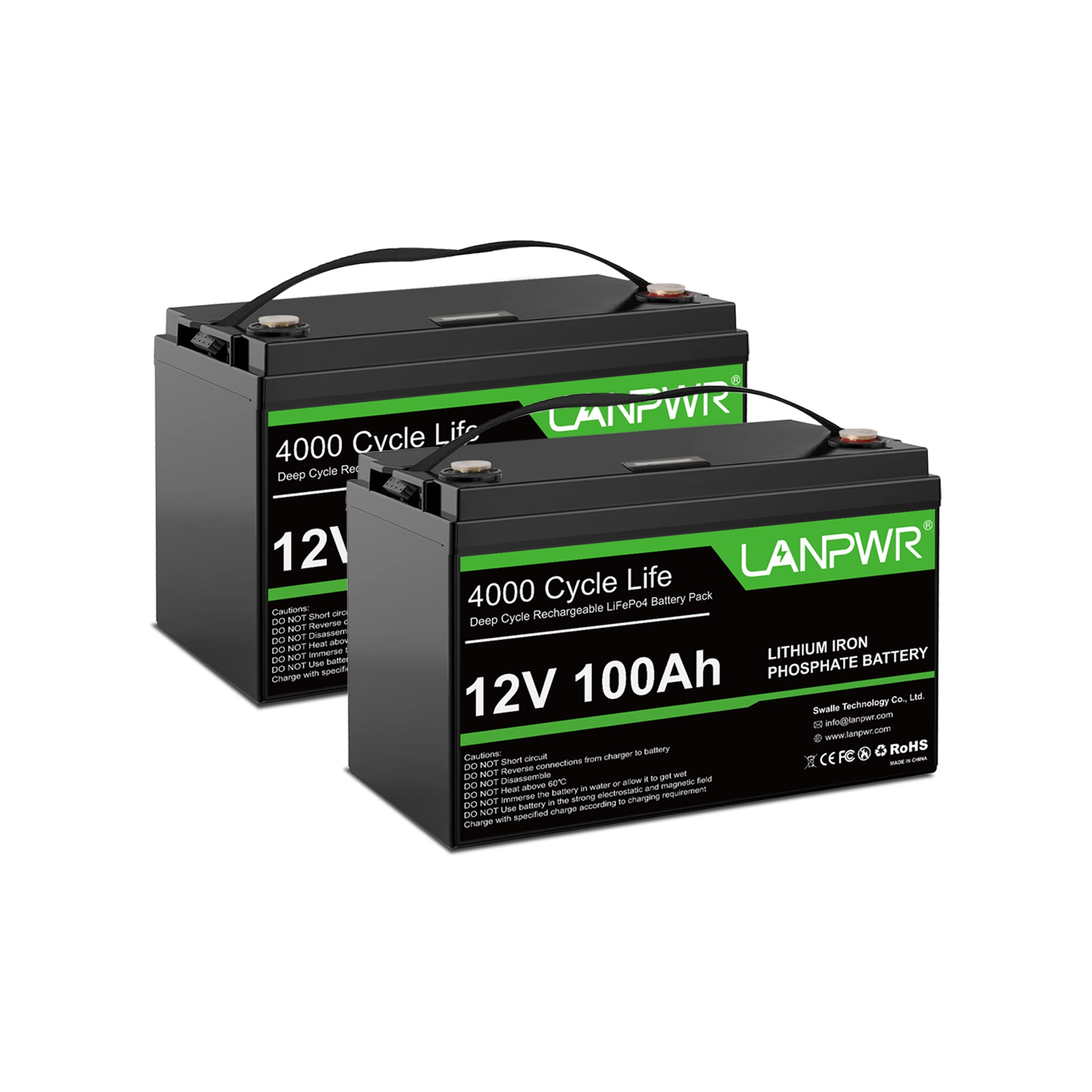 【Pre-order】LANPWR 12V 100Ah LiFePO4 Battery with 4000+ Deep Cycles & Built-In 100A BMS, 1280Wh Best RV Lithium Battery